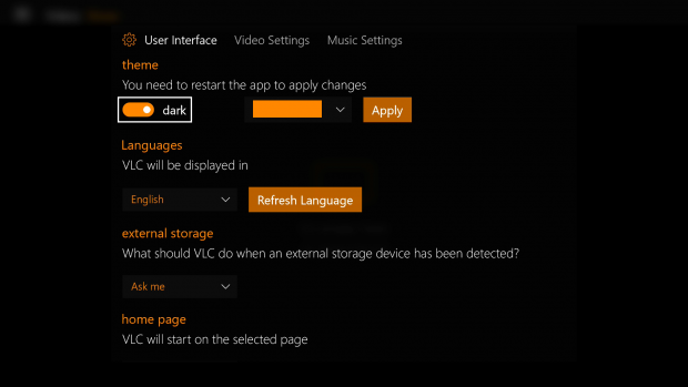 VLC auf der Xbox One (Screenshot: Golem.de)